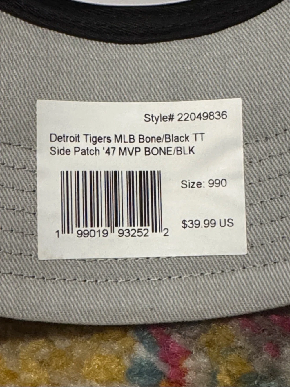 '47 Detroit Tigers Two-Tone Adjustable Cap - Beige & Black